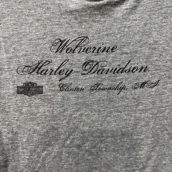 Harley Davidson Tee Shirt Short Sleeve Gray Sz Large Lightweight Embellished - Picture 5 of 5